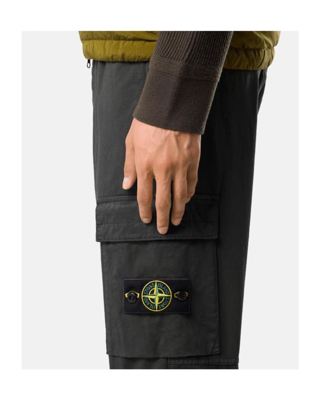 Stone Island Black Regular-Tapered-Fit Jogger Trousers With Elastic Waist for men
