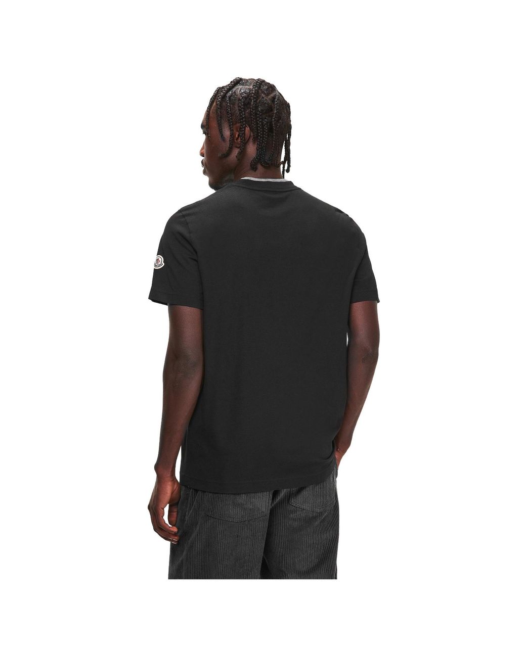 Moncler Black Cotton T-Shirt for men