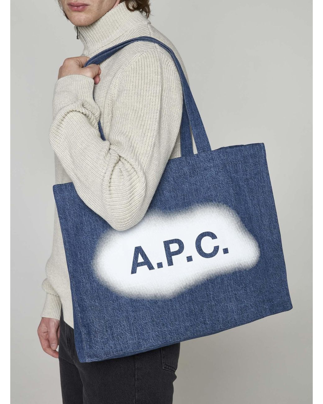 A.P.C. Blue Logo Tote Bag