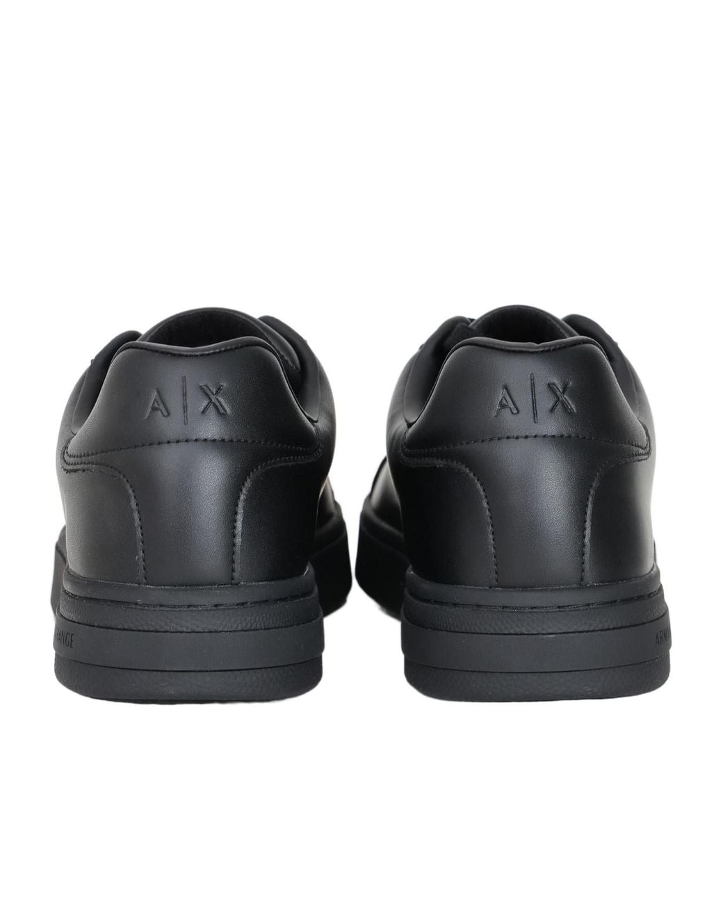 ARMANI EXCHANGE Black Leather Sneakers for men