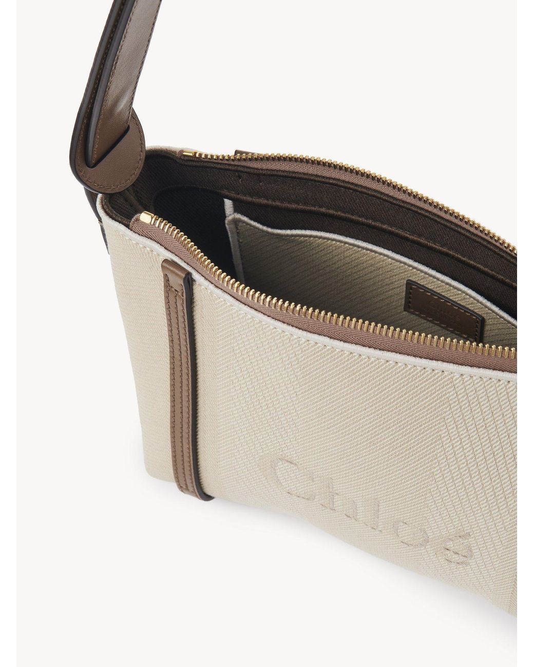 Chloé White Chloé Carry Logo Detailed Shoulder Bag