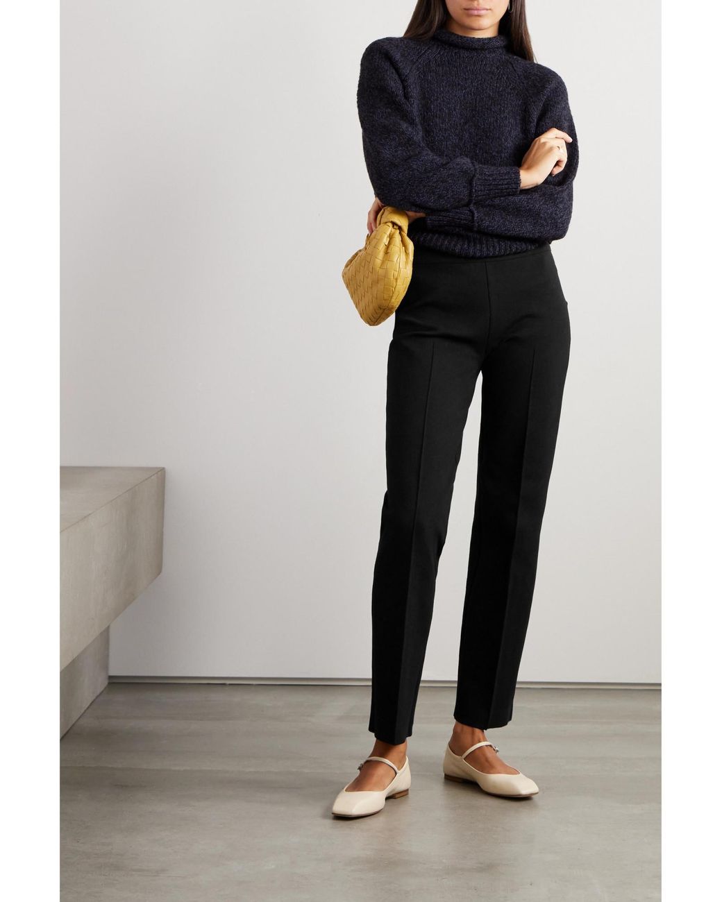 High Sport Black Jules Stretch-Cotton Straight-Leg Pants