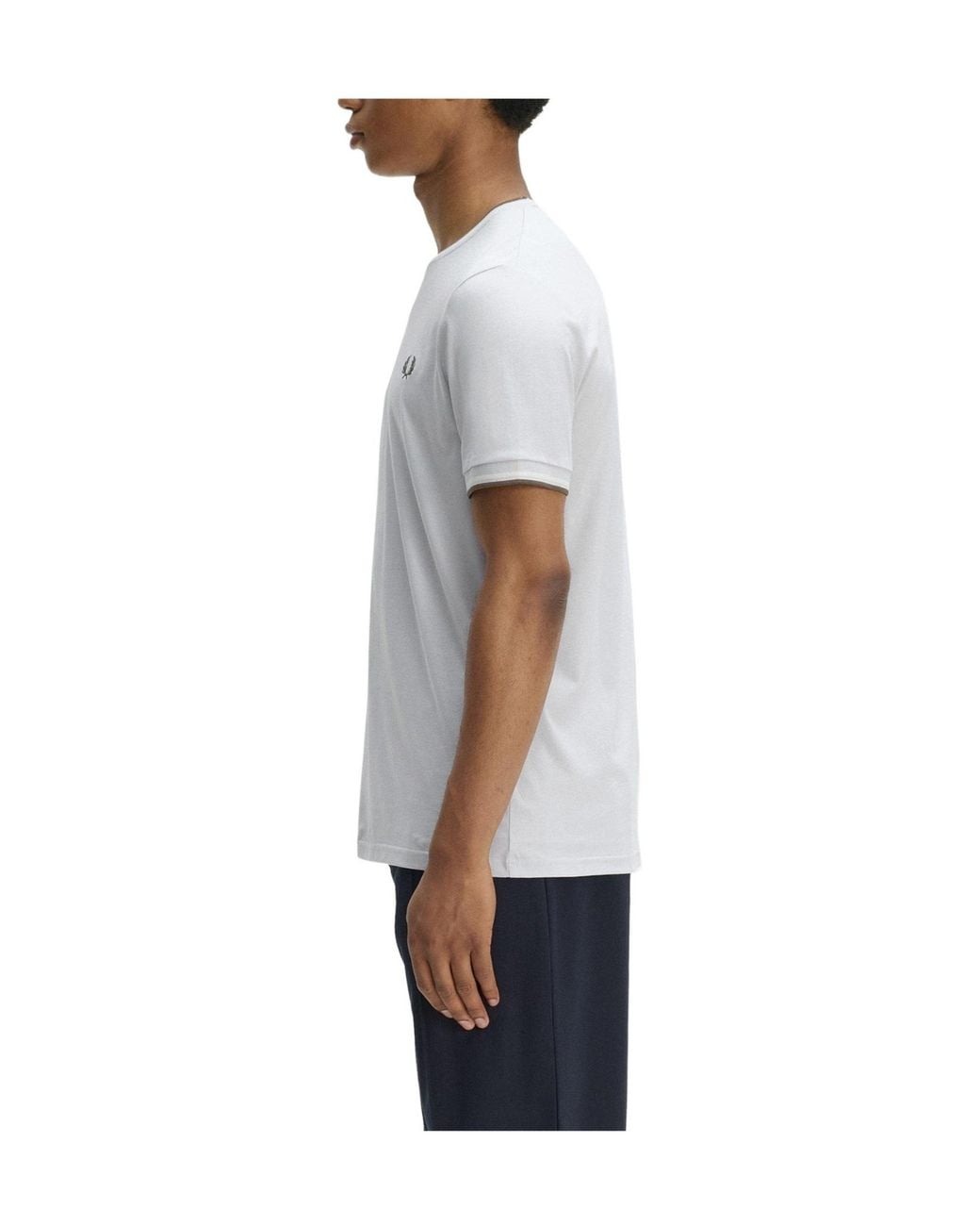 Fred Perry White Solid Color T-Shirt for men