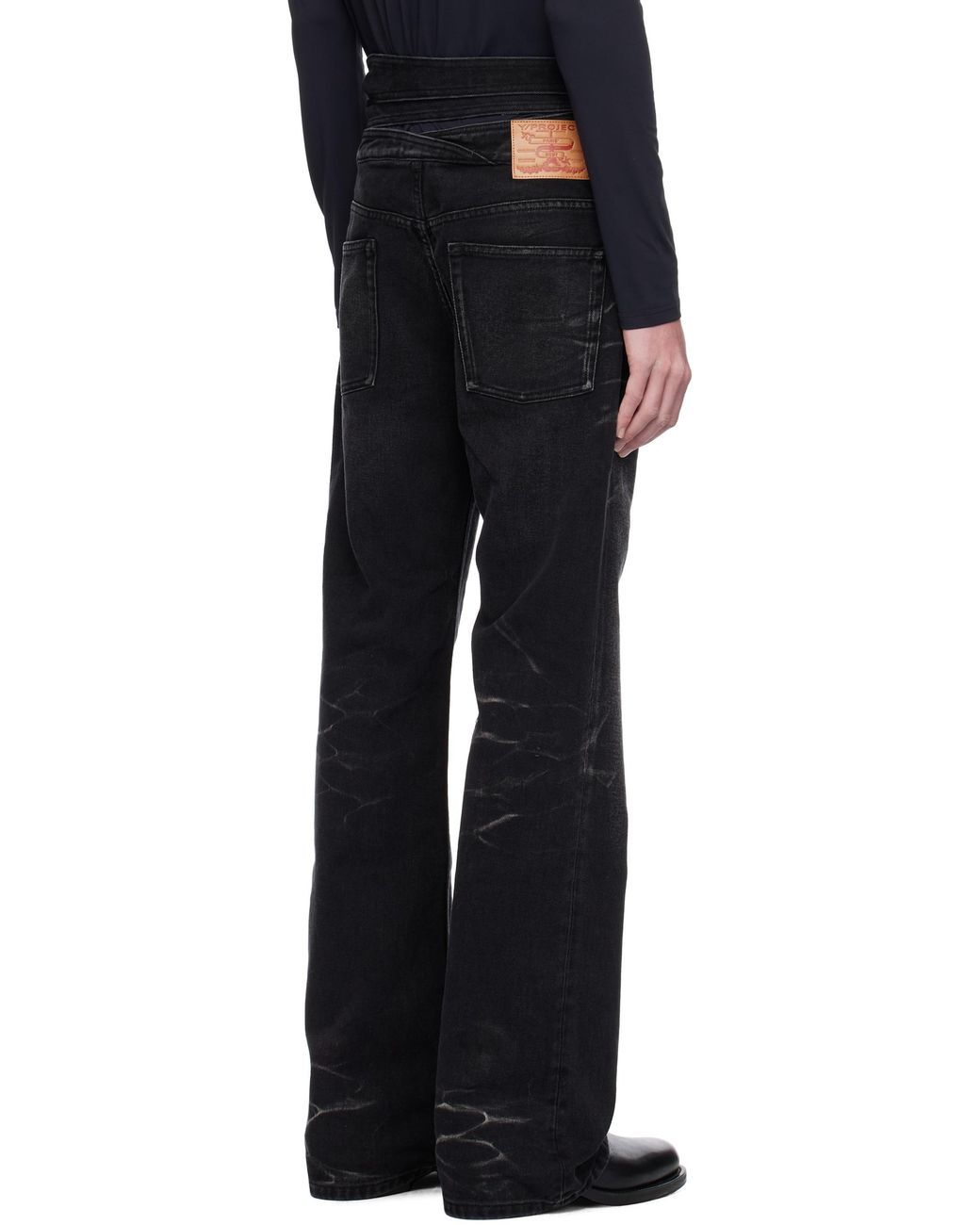 Y. Project Black Wrap Belt Jeans