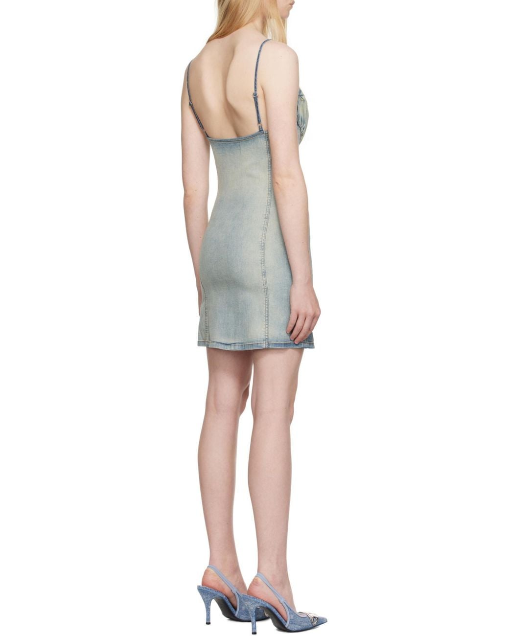 DIESEL Green De-Ellit- Zip-Detailed Denim Dress