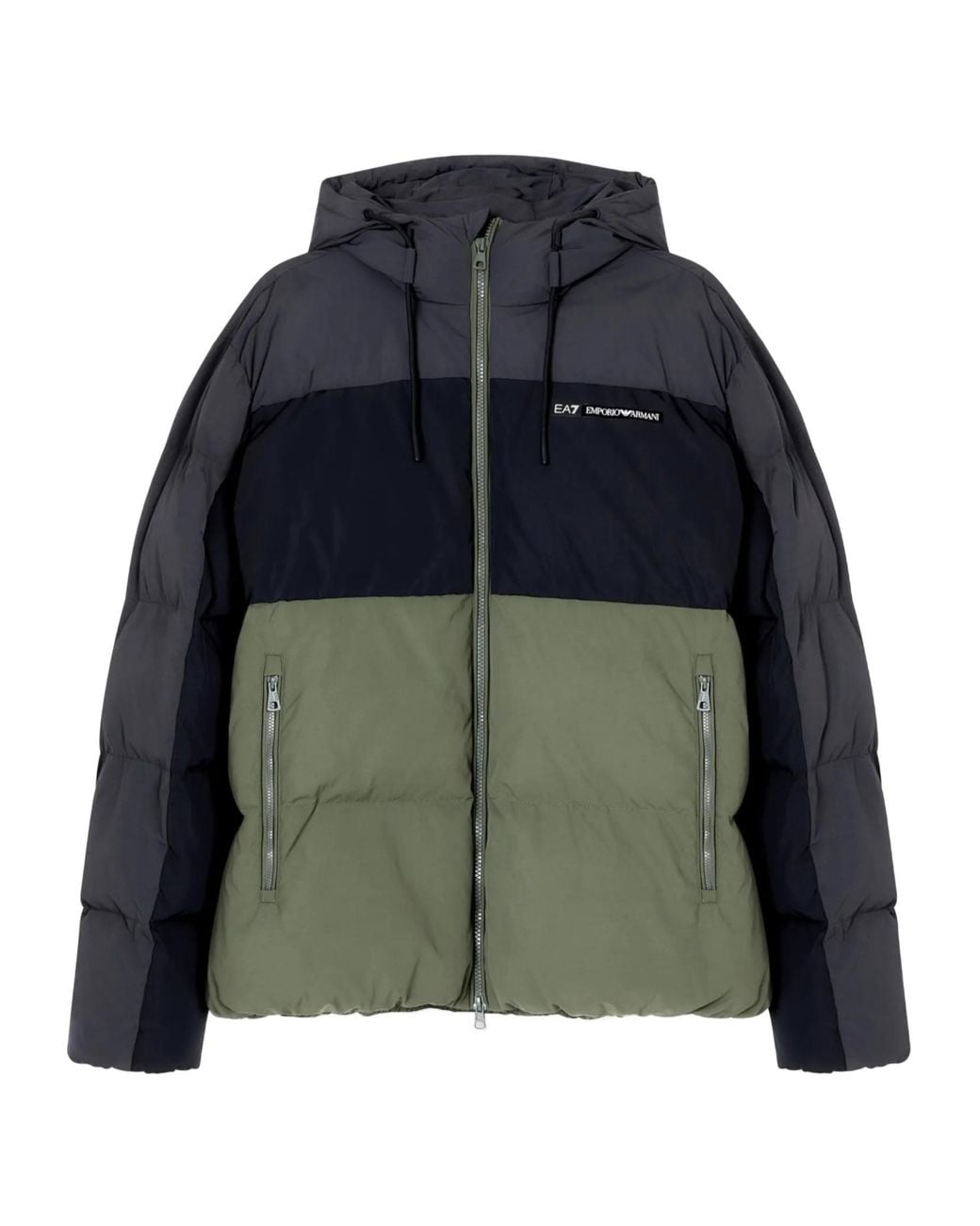 EA7 Green Athletic Colour Block Nylon Jacket for men