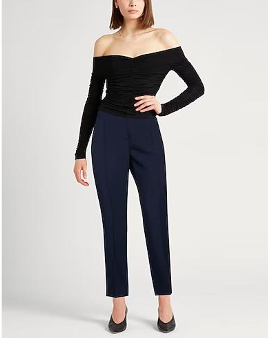 Max Mara Blue High-Waisted Wool Dress Pants