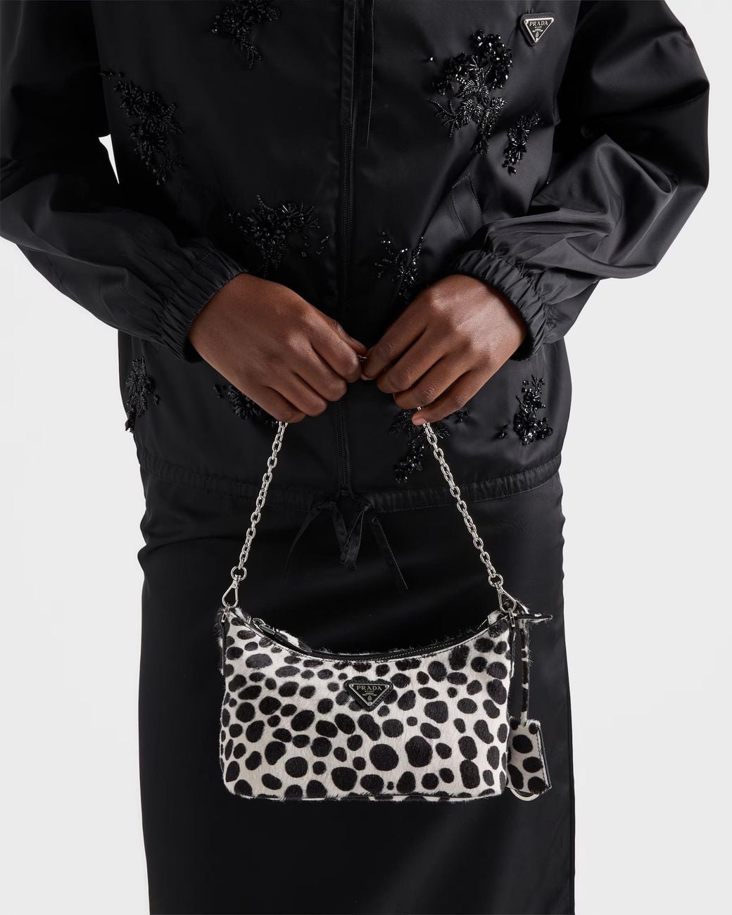 Prada Black Printed Calf Hair Mini-Bag