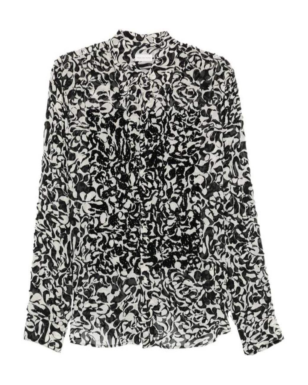 Dries Van Noten Black Long Sleeve Shirt for men