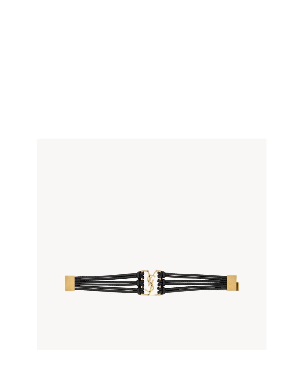 Saint Laurent White Babylone Cord Bracelet