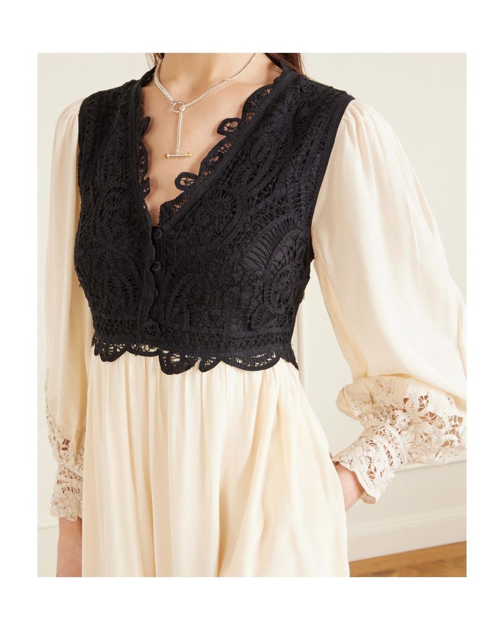 Sea White Adelina Woven And Guipure Lace Maxi Dress