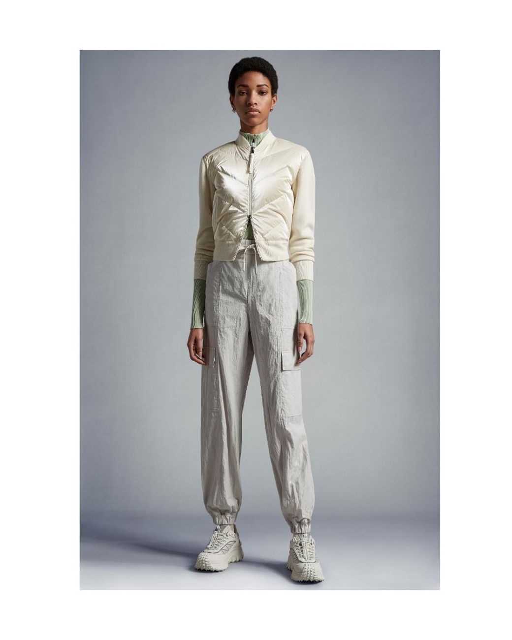 Moncler Gray Cotton Cargo Trousers