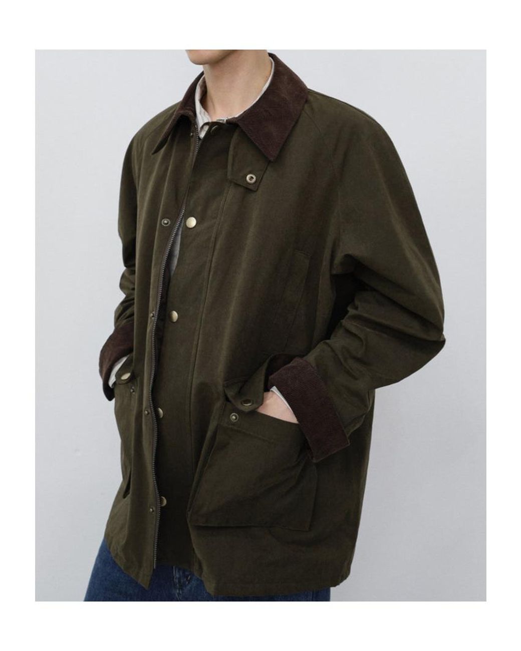 DUNST Brown Waxed Utility Jacket for men