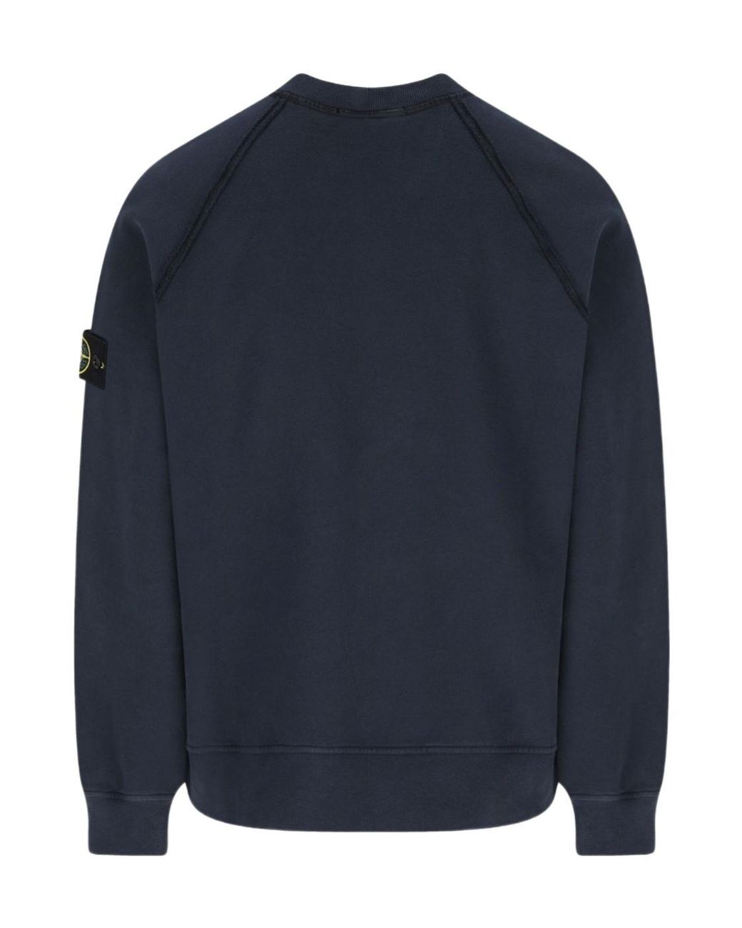 Stone Island Blue Logo Patch Crewneck Sweatshirt for men