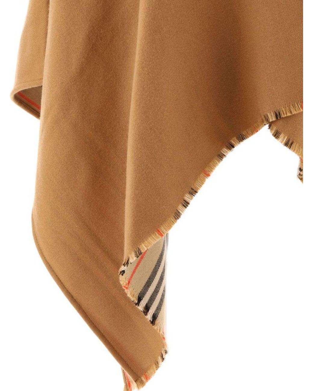 Burberry Brown Icon Stripe Detail Cape
