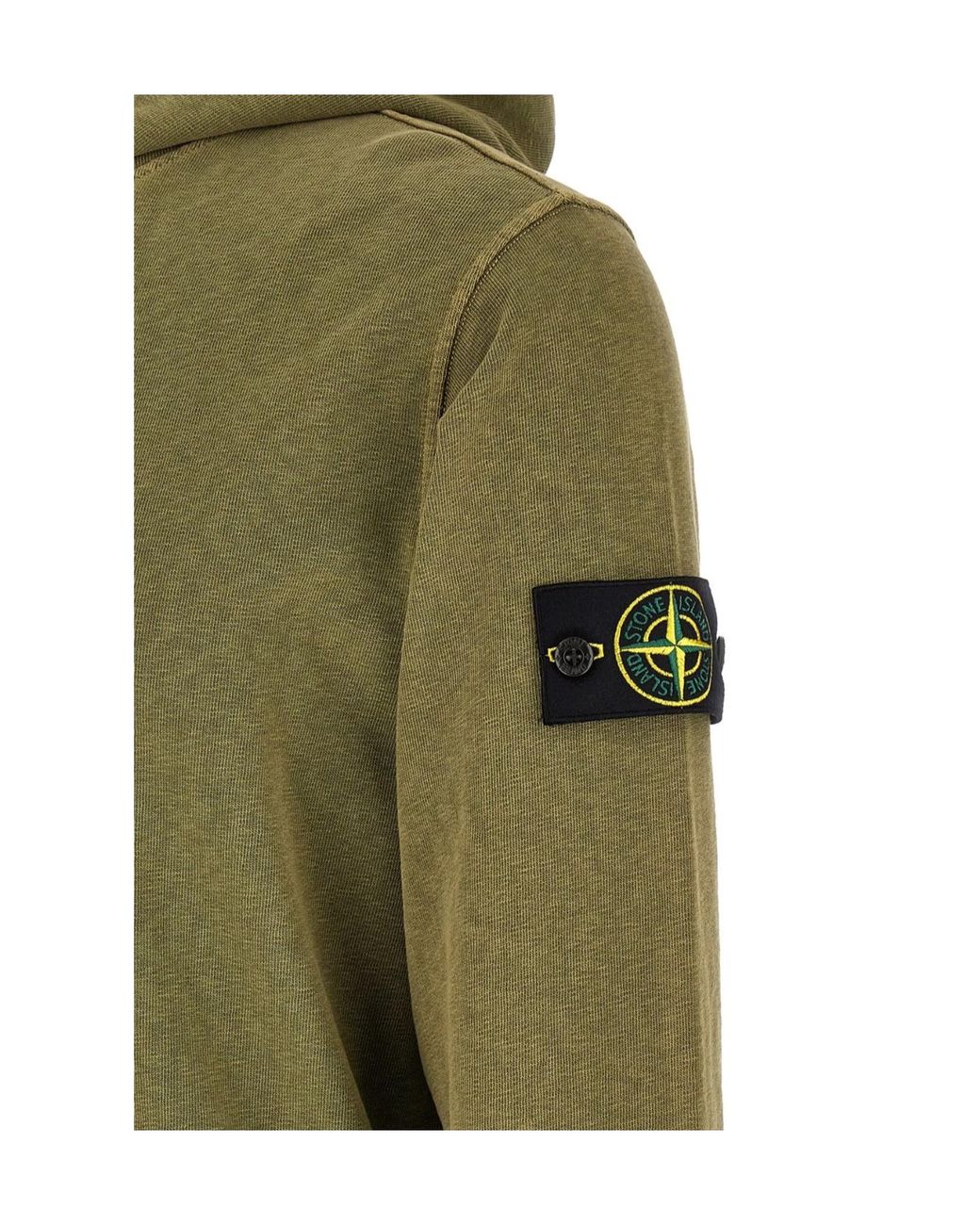 Stone Island Green Logo Badge Hoodie for men
