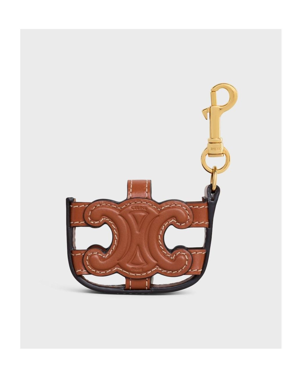 CELINE AirPodsケース トリオンフ ホワイトタン Celine Airpods Case Triomphe in White | Lyst
