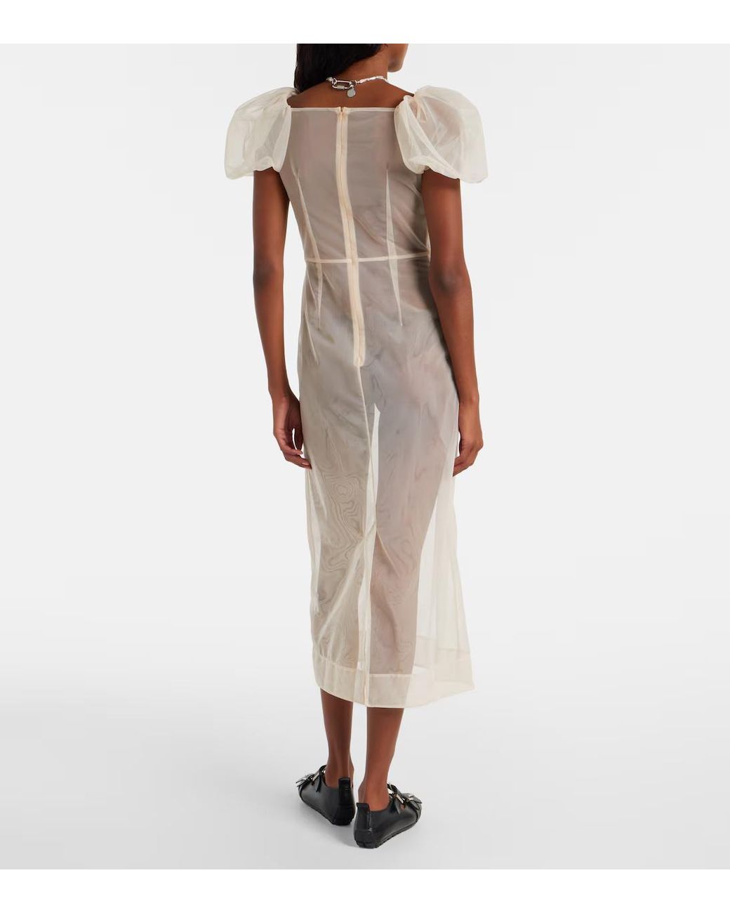 Simone Rocha White Tulle Midi Dress