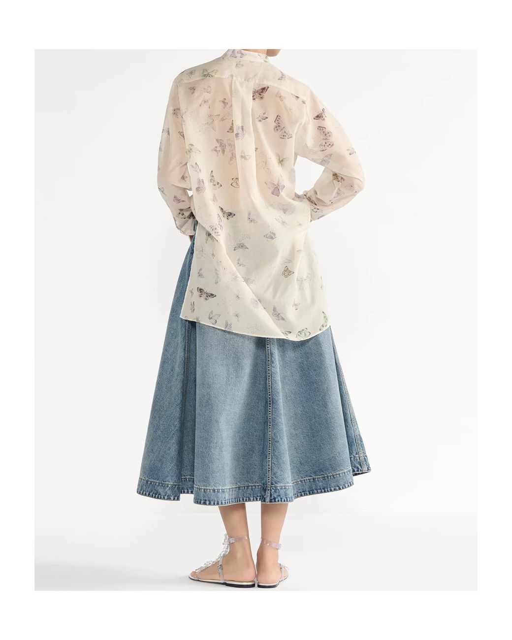 Dior Blue Mid-Length Flared Skirt