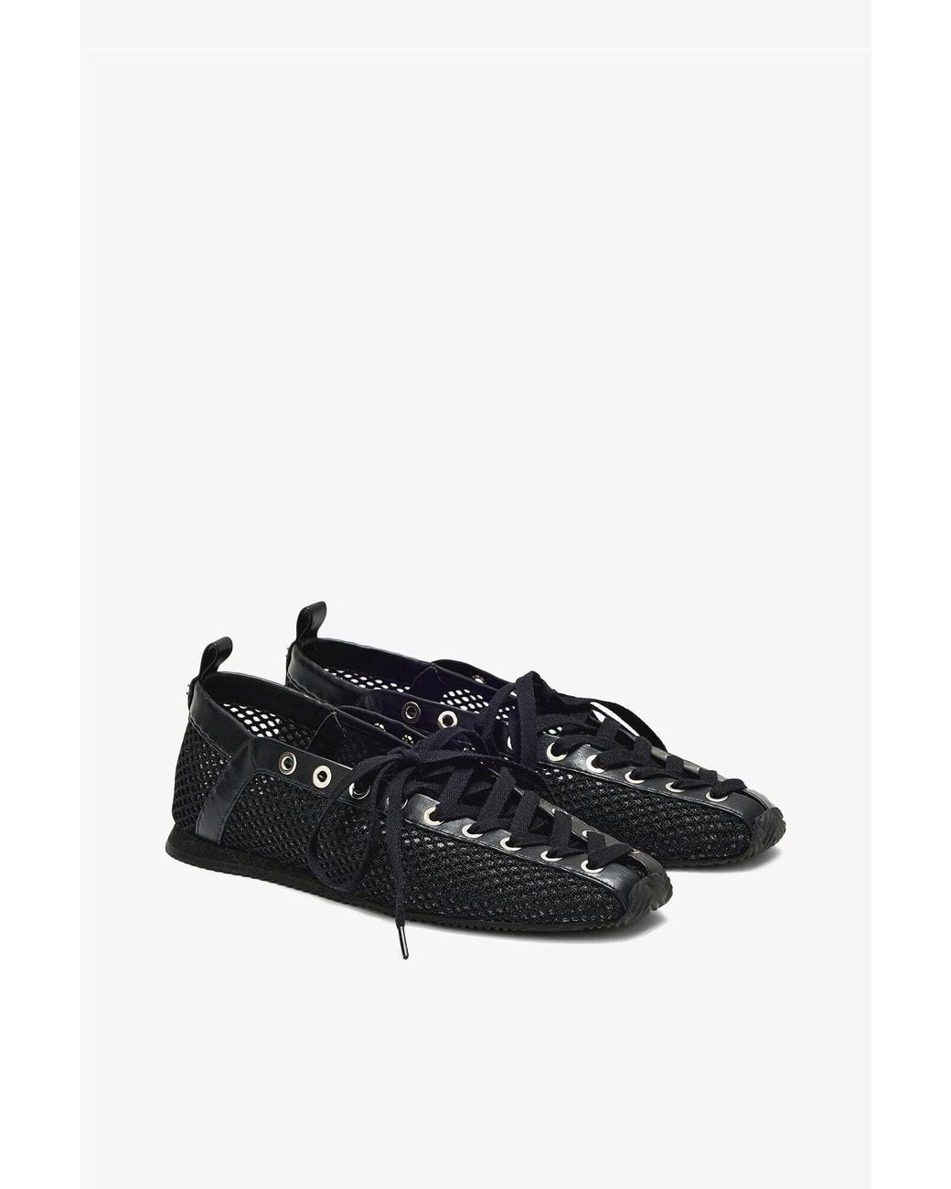 Ganni Black Sporty Ballerina Mesh Flats