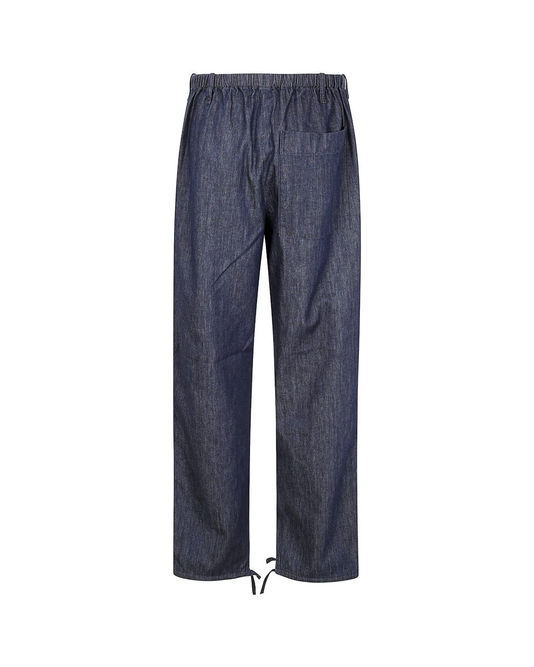 Dries Van Noten Blue Drawstring Casual Pants