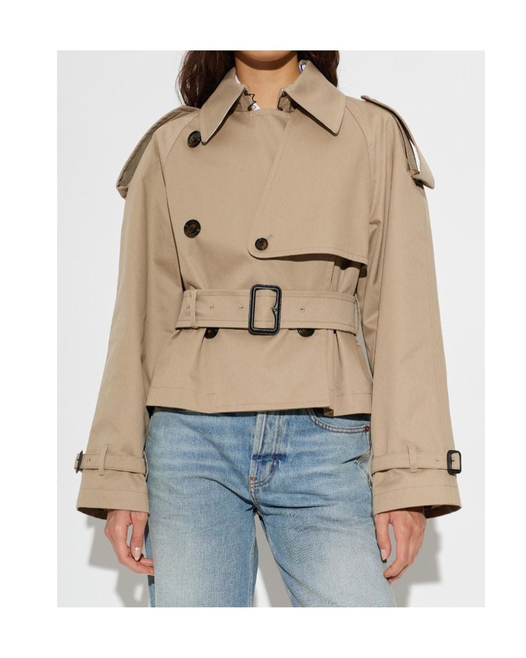Burberry Natural Short Trench-Style Jacket