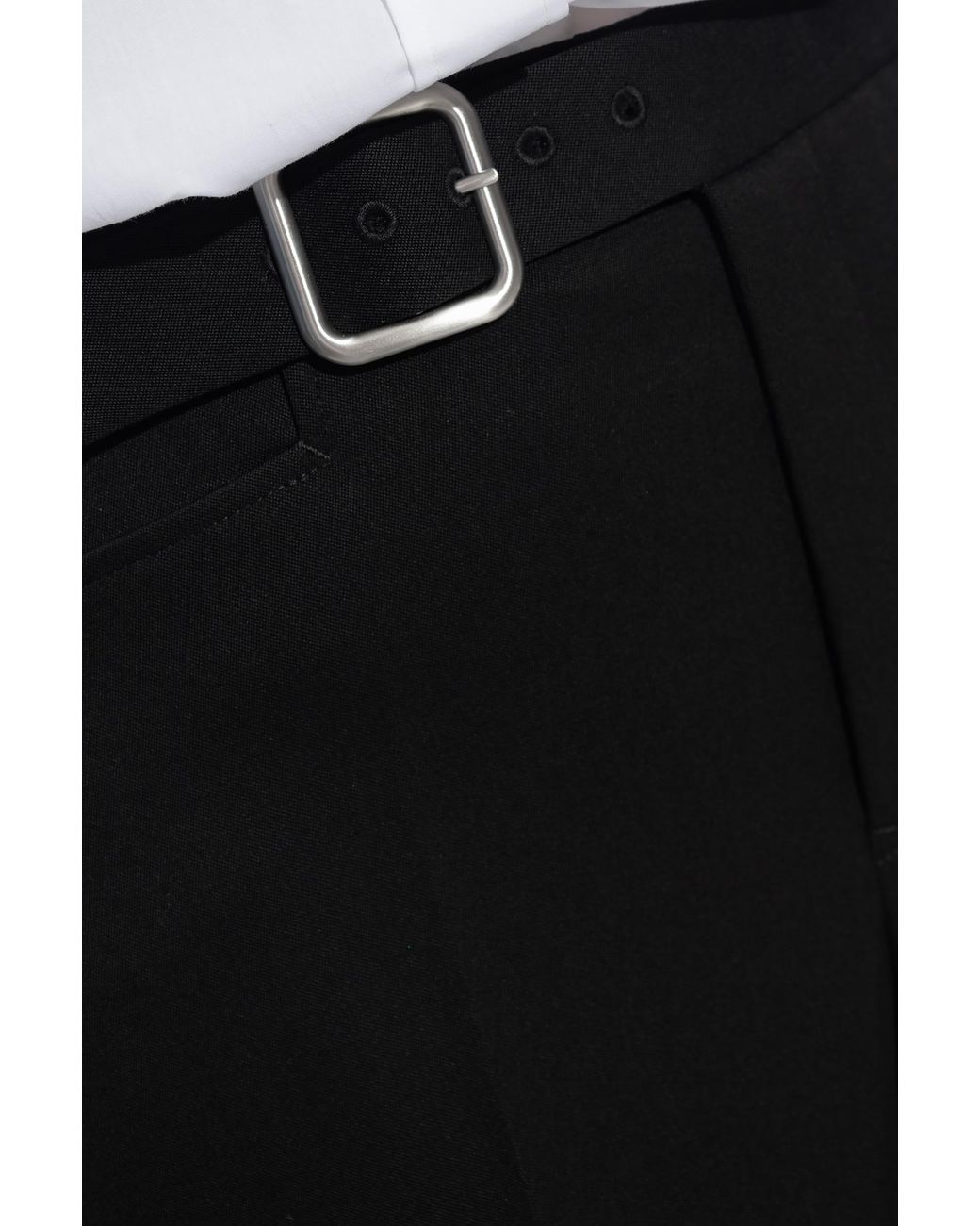 Jil Sander Black Belted Cropped Trousers