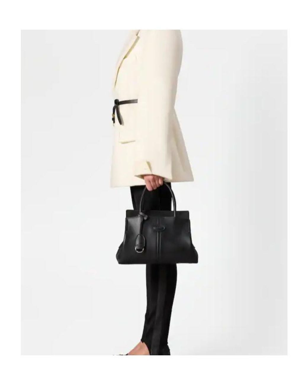 Tod's Black Sac Shopping En Cuir Petit