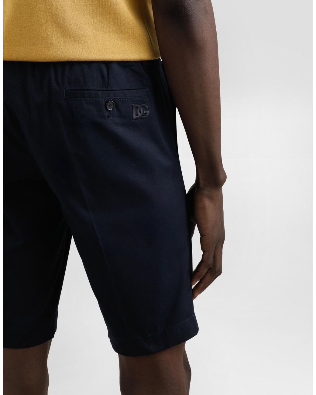 Dolce & Gabbana Blue Stretch-Cotton Bermuda Shorts for men