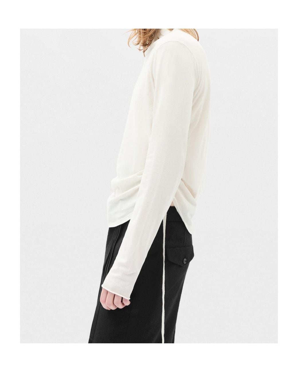 Ann Demeulemeester White Lenart Mock-Neck Long-Sleeve Top for men