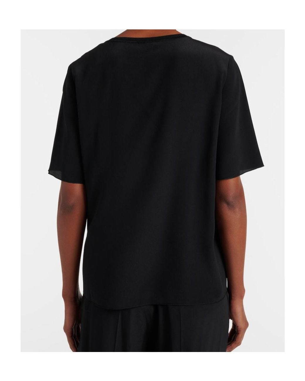Joseph Black Rubin Silk Crêpe De Soie T-Shirt