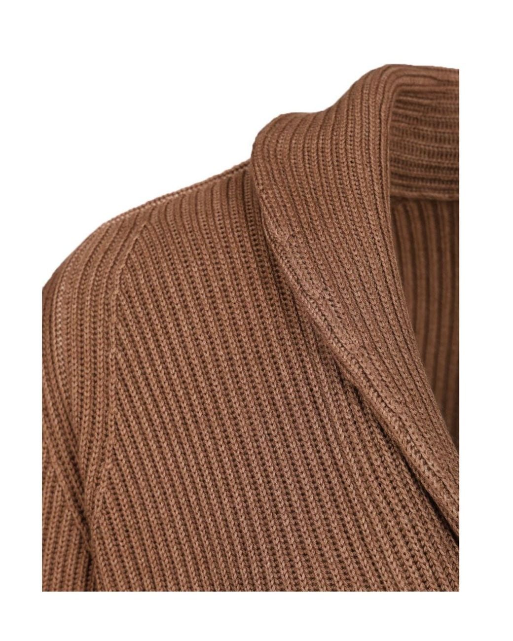 Fedeli Brown Long-Sleeve Cardigan for men