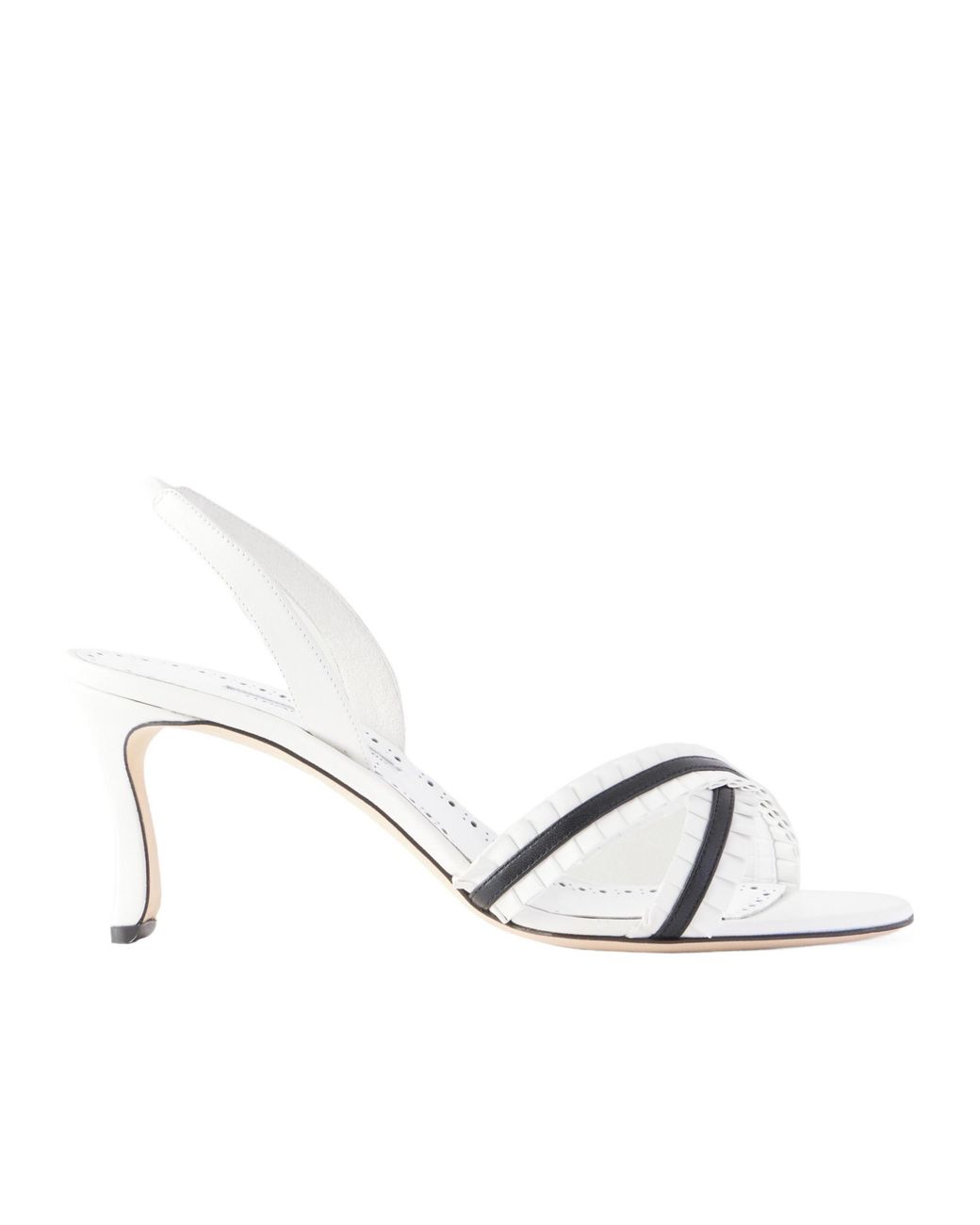 Manolo Blahnik White Thin Strap High Heels
