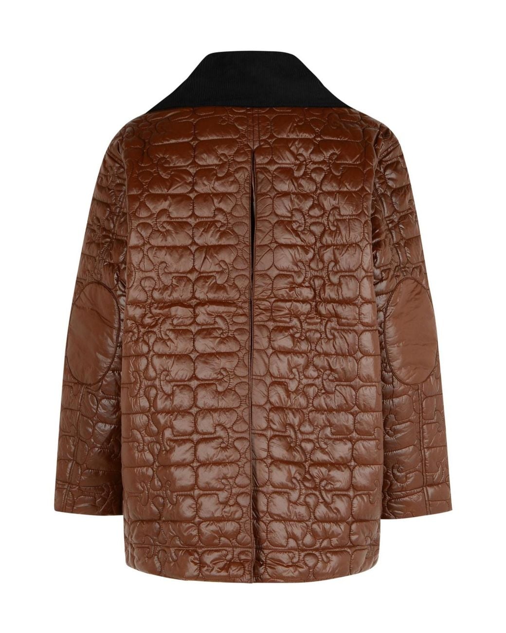 Ganni Brown Buttoned Padded Jacket