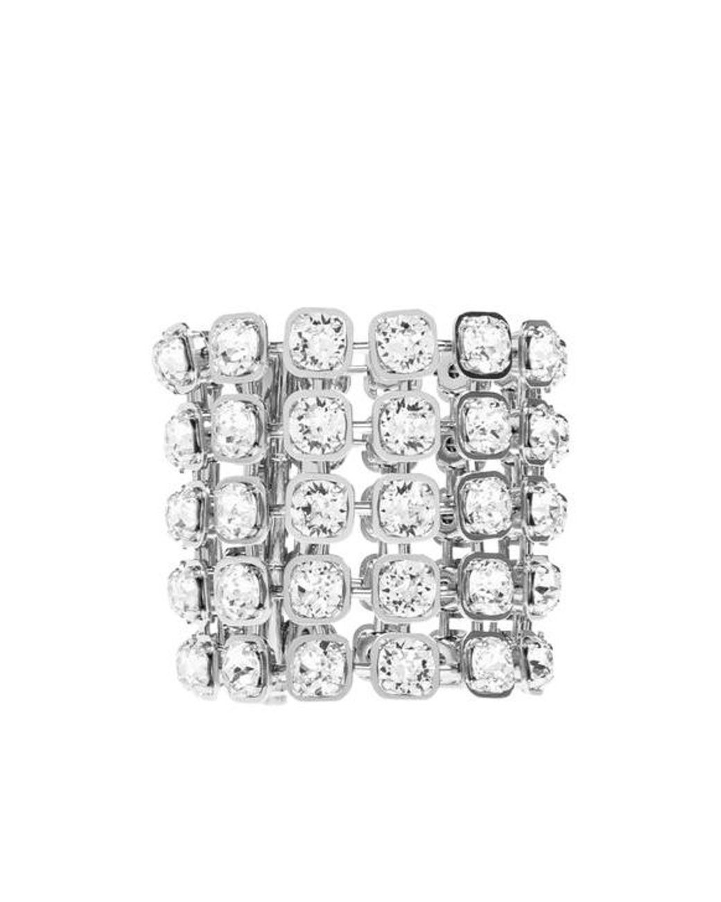 Balenciaga White Crystal Embellished Bracelet