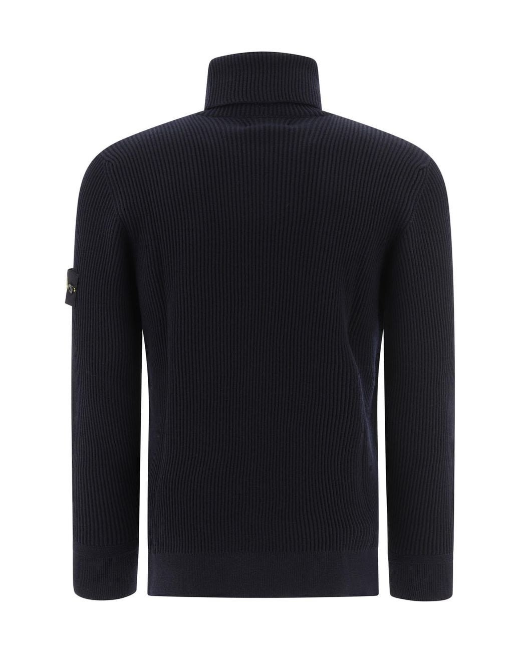 Stone Island Blue Logo Patch Roll Neck Jumper for men