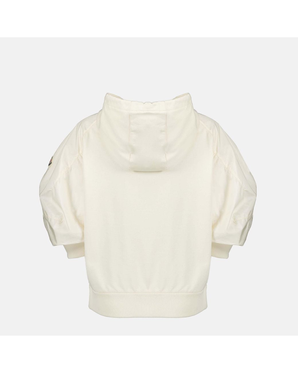 Moncler Natural Puff-Sleeved Zip-Up Hoodie
