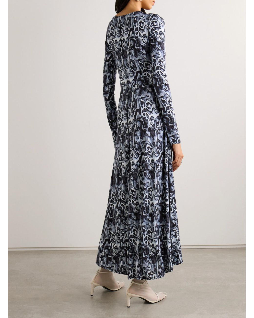 Proenza Schouler Blue Atlas Printed Stretch-Jersey Maxi Dress