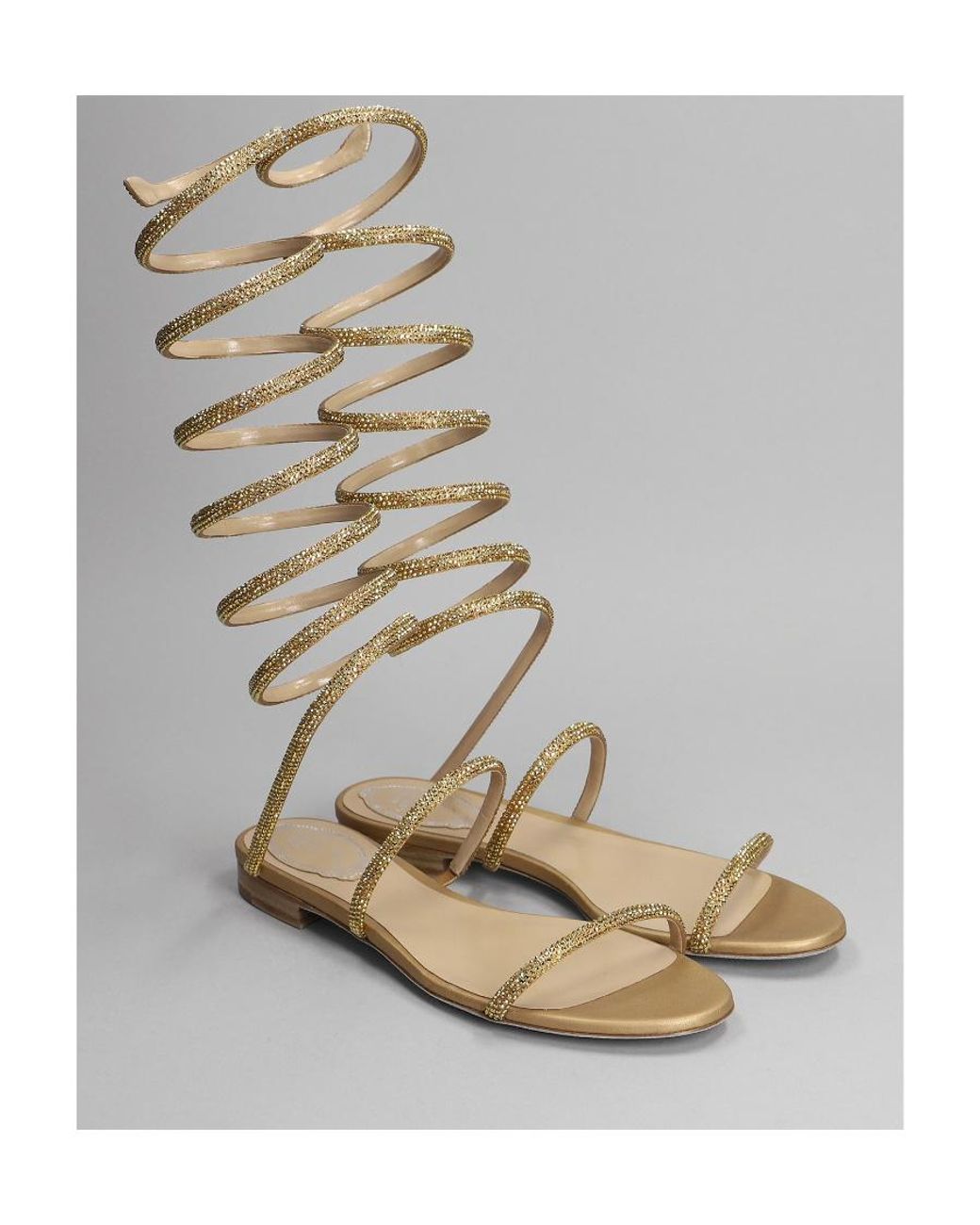 Rene Caovilla Metallic René Caovilla Supercleo Embellished Flat Sandals