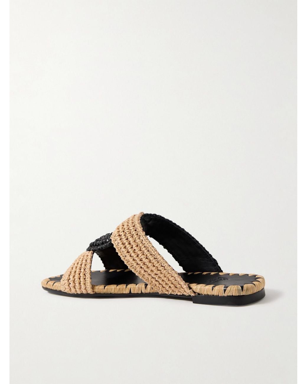 Castaner Black Square-Toe Low-Heel Slides