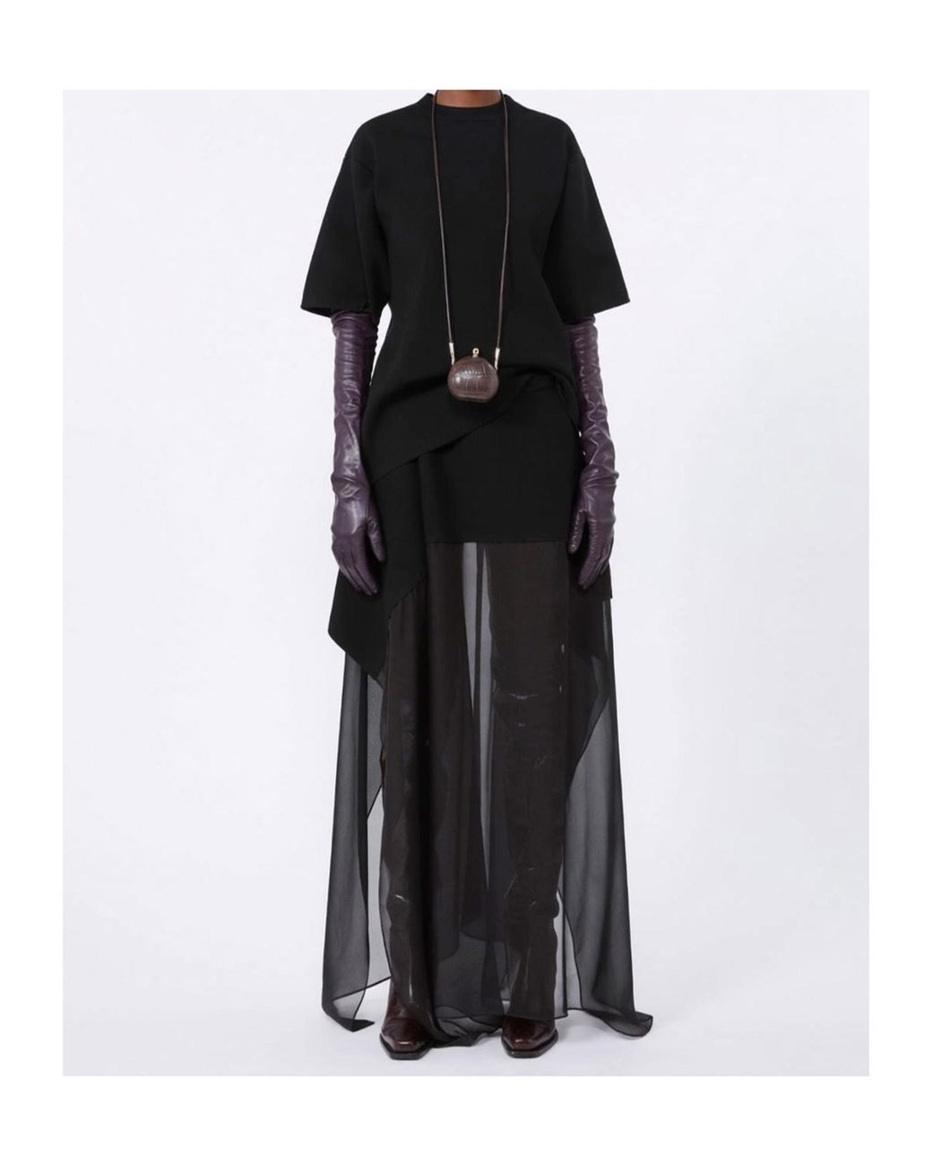 Sportmax Black Asymmetric Midi Skirt