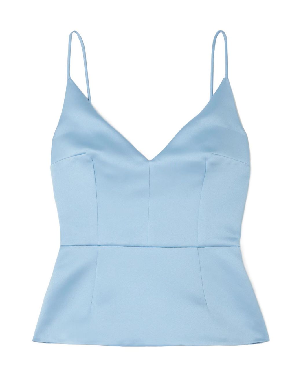 Emilia Wickstead Blue Vero Duchesse-Satin Peplum Top