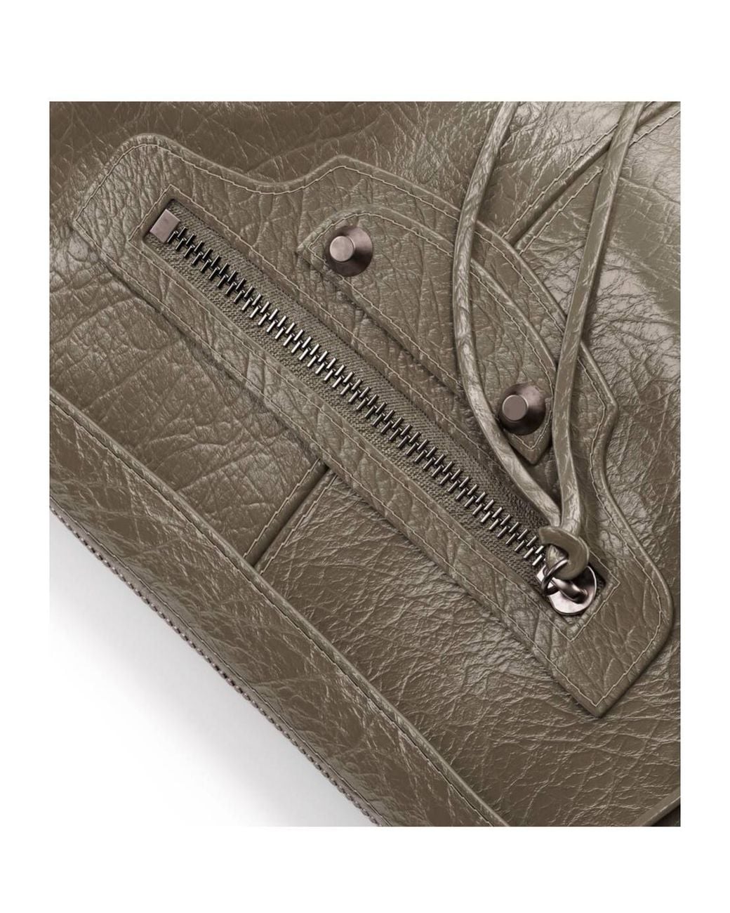 Balenciaga Gray Le City Moto Mini Shoulder Bag