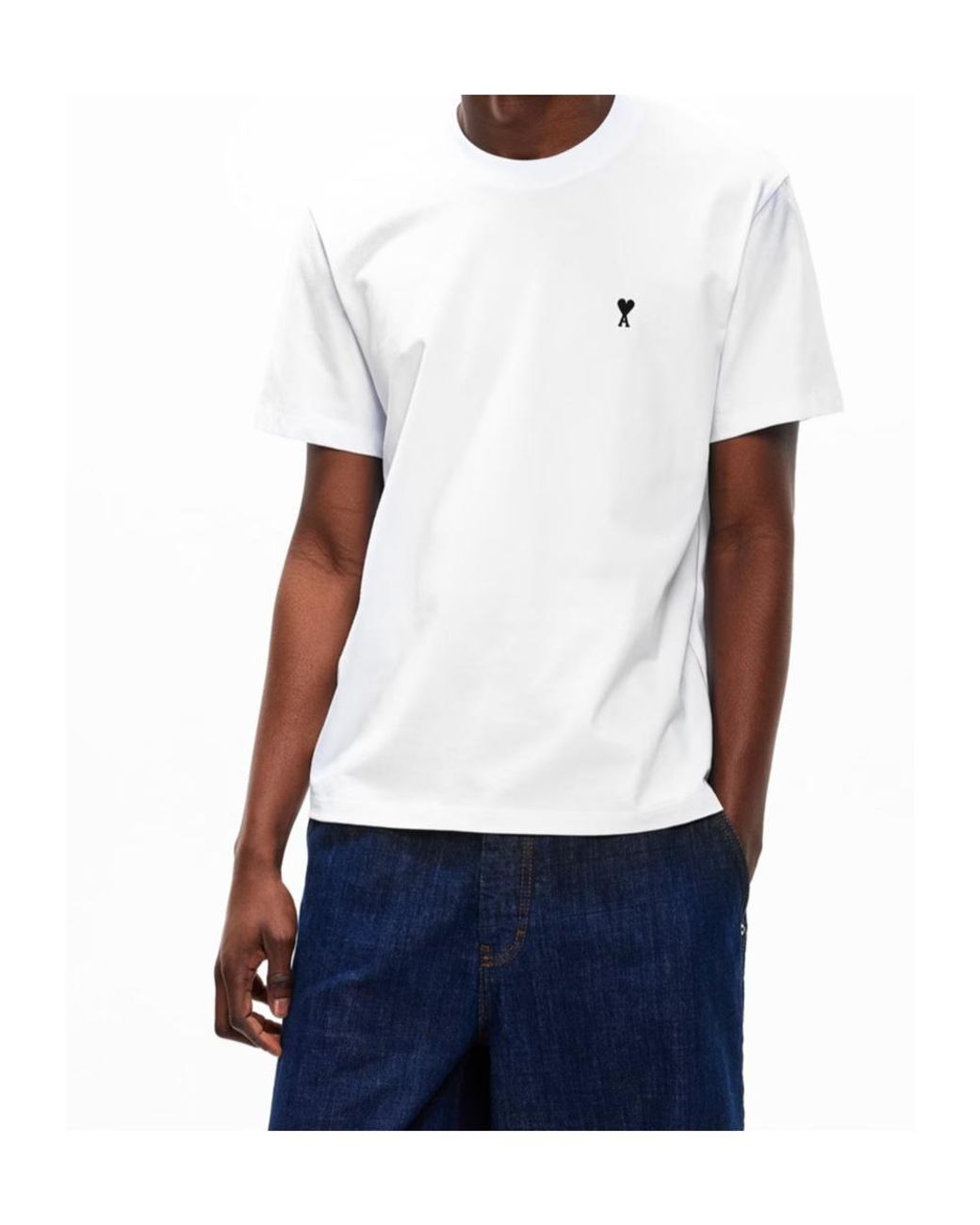 AMI White Logo Short-Sleeved T-Shirt for men