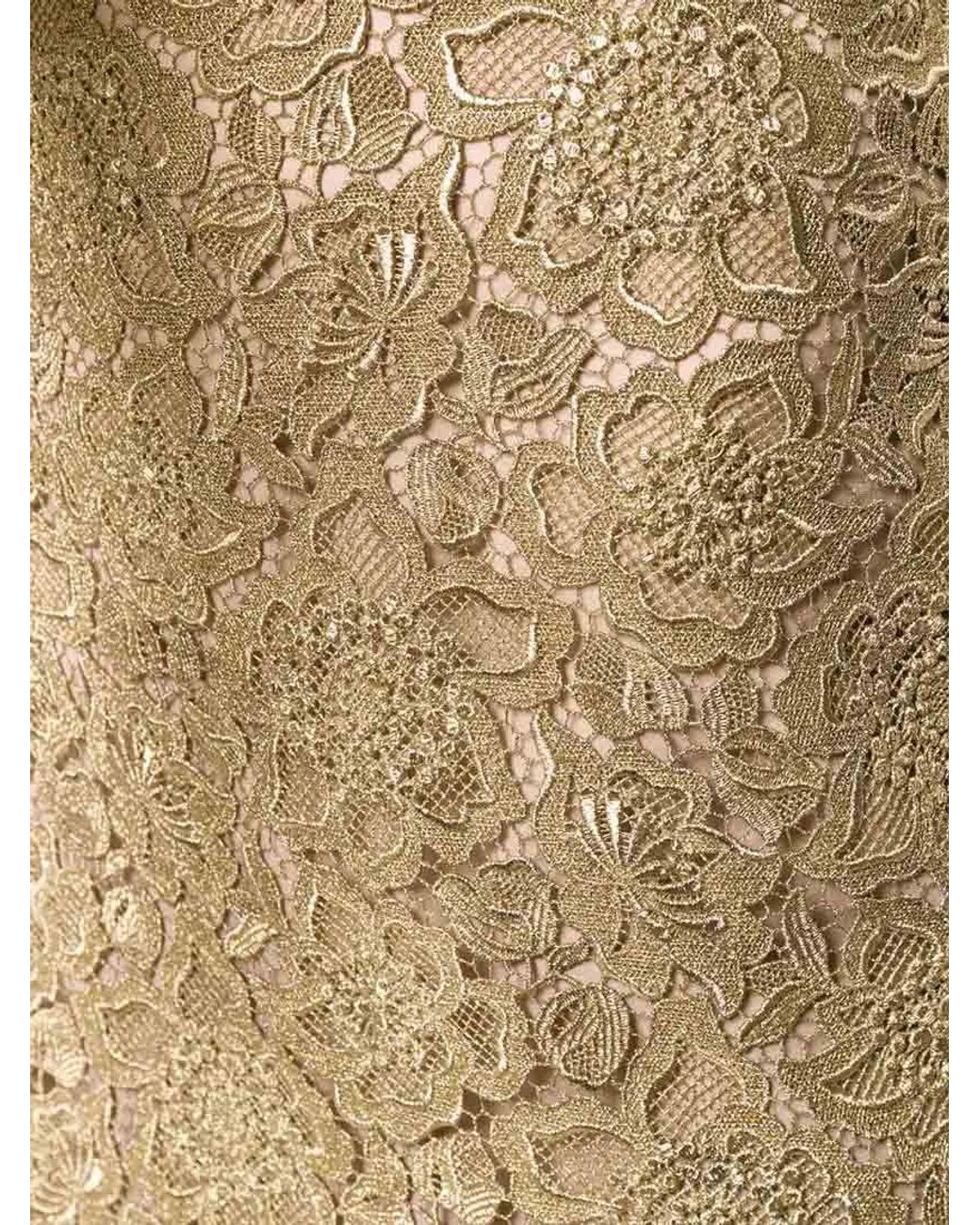 Valentino Natural Floral Embroidered Mesh Skirt