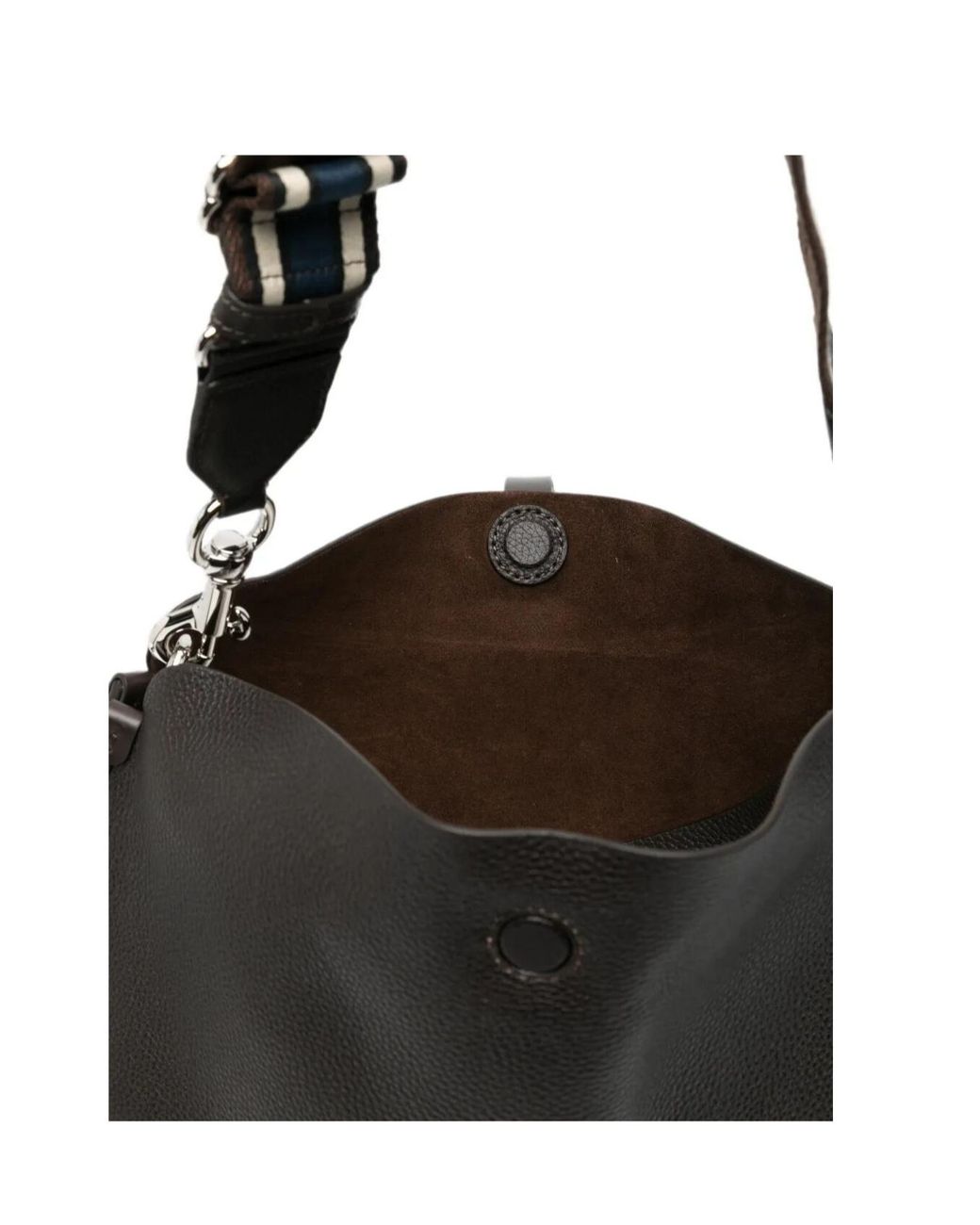 Etro Black Maxi Tumbled Leather Pony Bag for men