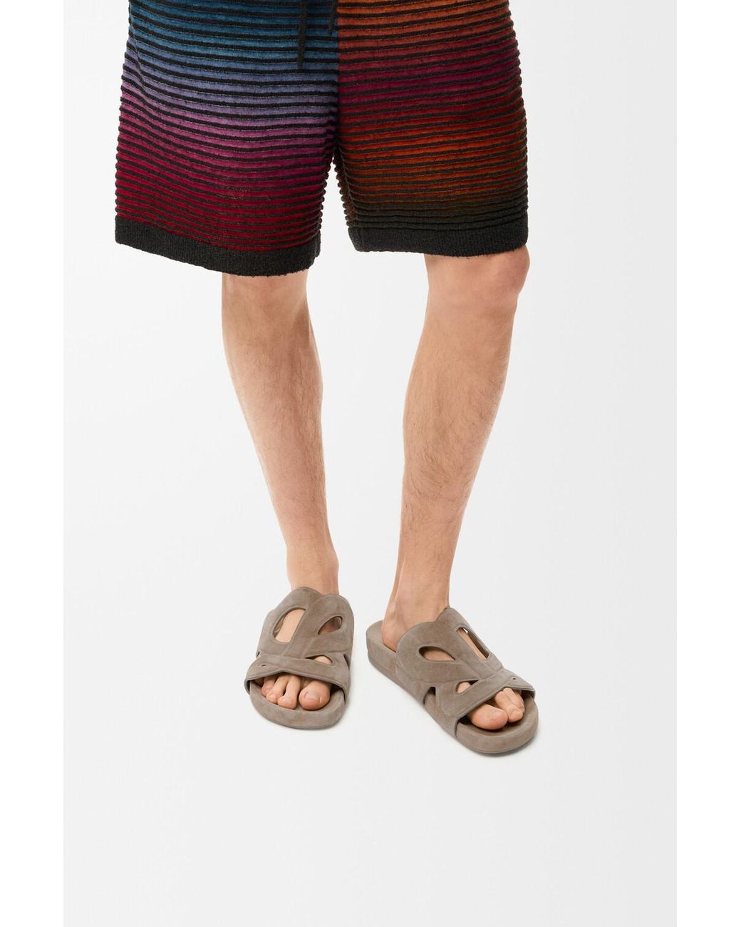 Loewe Brown Ease Monogram Suede Sandals for men