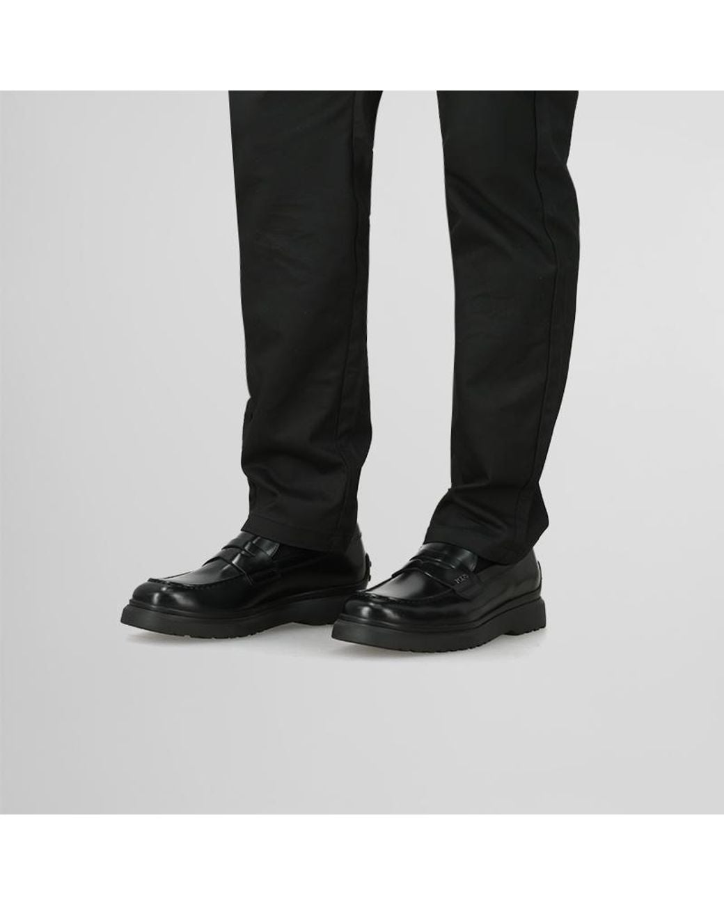 Tod's Black Moc Lettering Carrarmato Moccasins for men