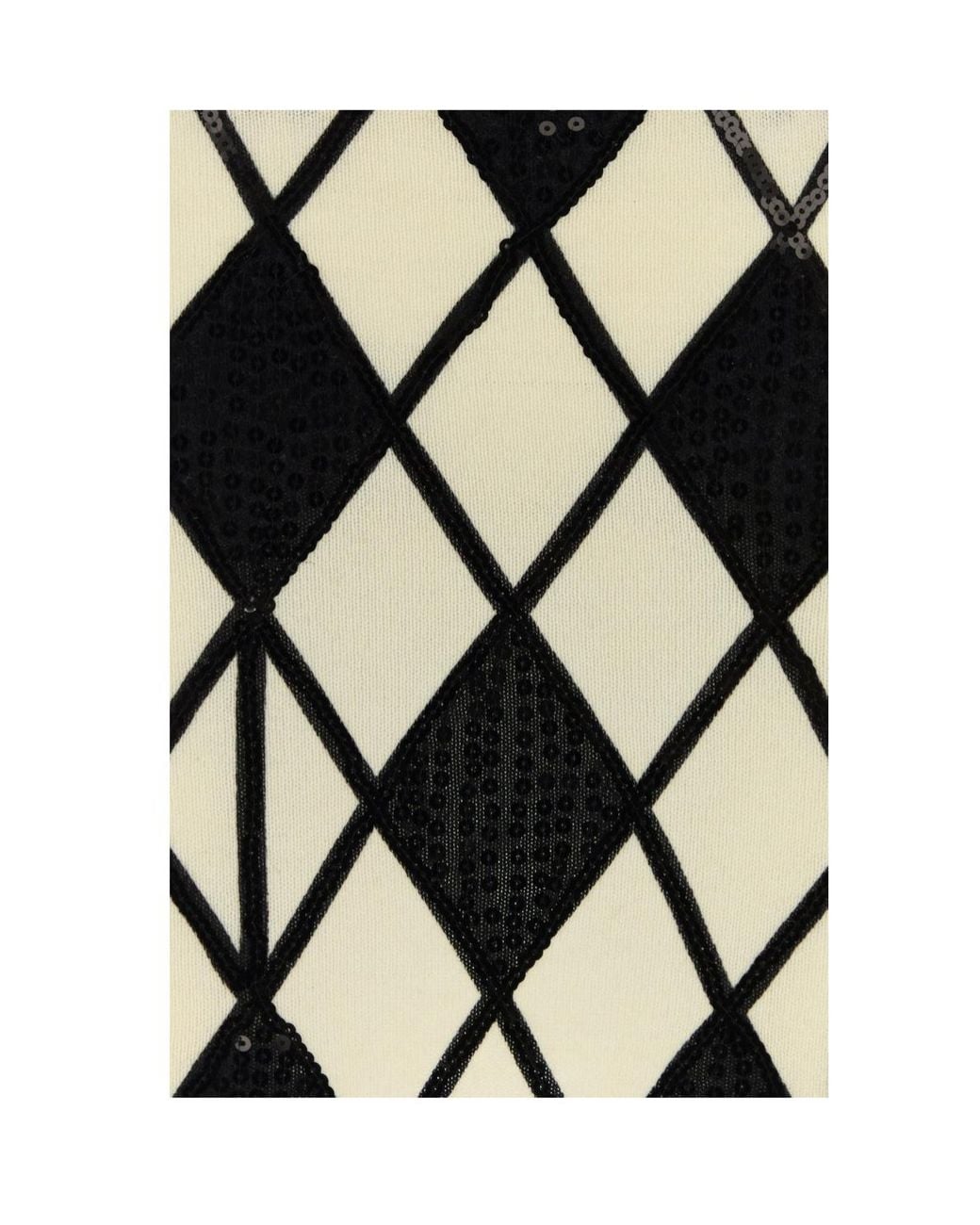 Blumarine Black Geometric Embroidered Mini Skirt