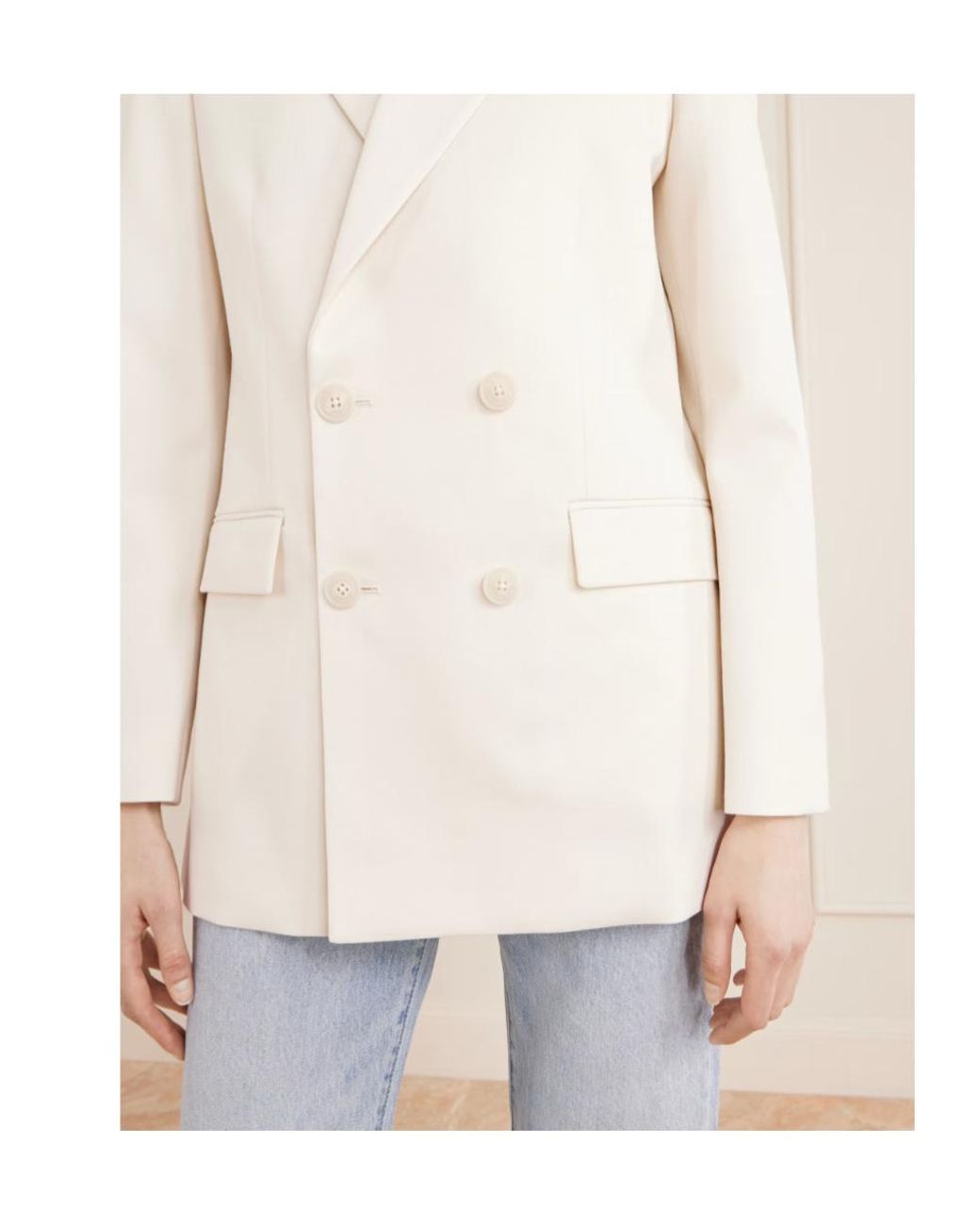 Nili Lotan White Weston Double-Breasted Blazer